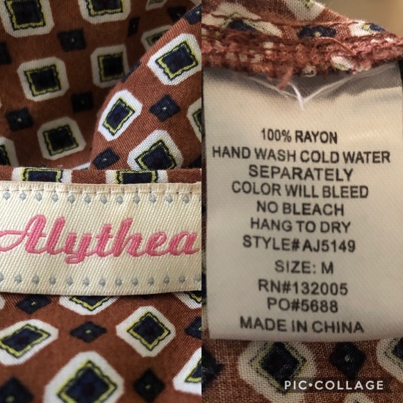 Alythea Brown Patterned Romper size Medium - Picture 8 of 8